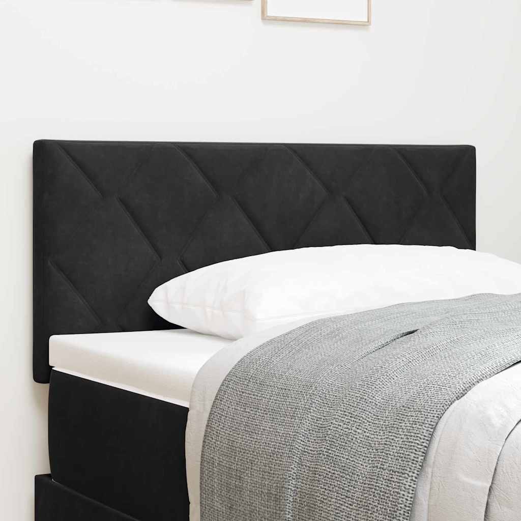 LED Headboard with LED Strip Lights Manual Black 90 cm Velvet